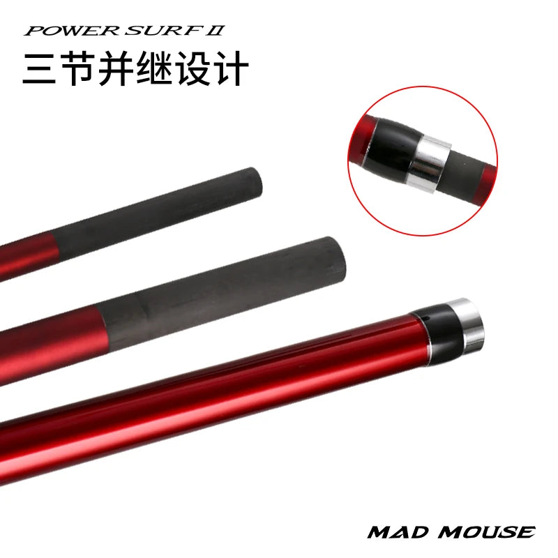 NEW MADMOUSE POWER SURF 3 Section Fuji Parts High Carbon 4.20M Surf Fishing Rod Sinker 100-350G Japan Quality Spinning Rods