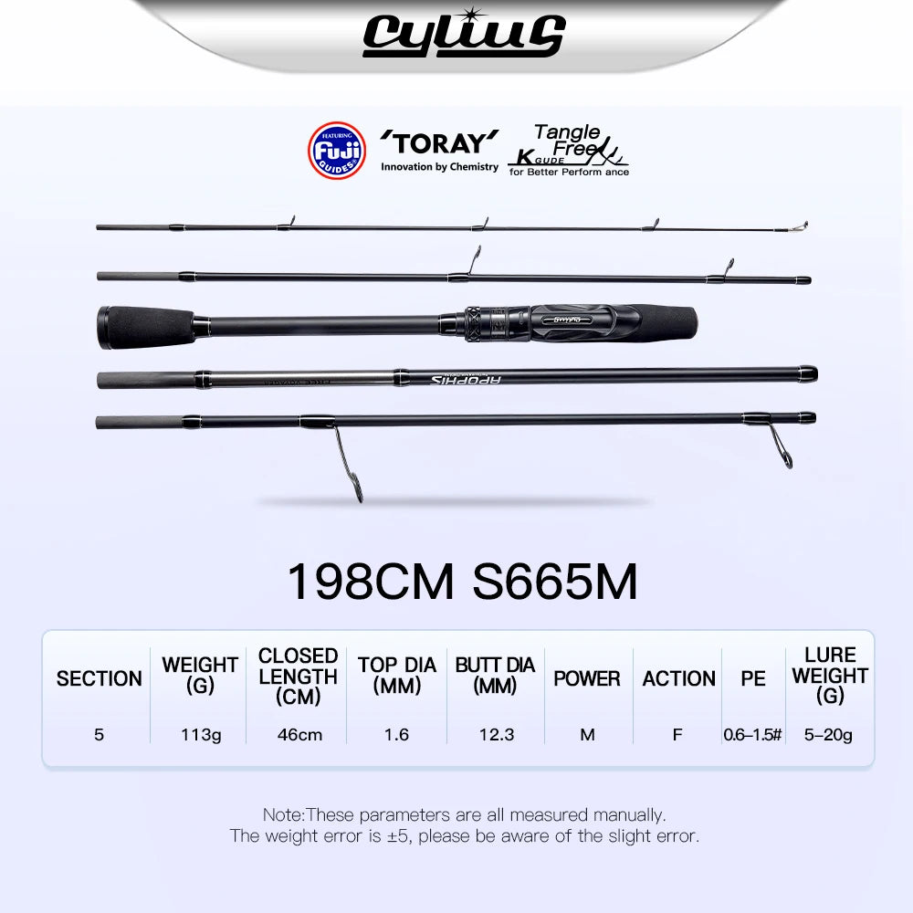5 Section Apophis Travel Bass Fishing Longcast Heavy Power Portable Multi Section All Purpose Fishing Rod for Trip