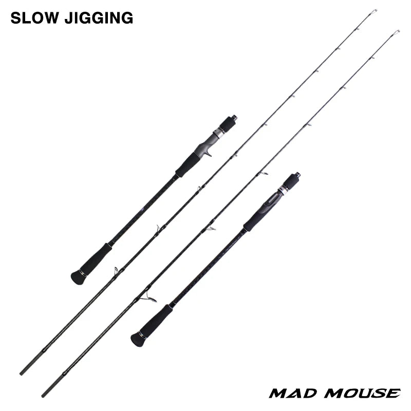 MADMOUSE Japan Full Fuji Parts Slow Jigging Rod 6"3 Jig Weight 80-350G 15Kgs Shipping/Casting Boat Rod Slatwater Fishing Rod