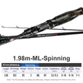TEASER 1.98M-2.28M Spinning Casting Fishing Rod Ultralight Carbon Fiber Rod Pole 2 Section Fuji Part Fishing Pole Fishing Tackle