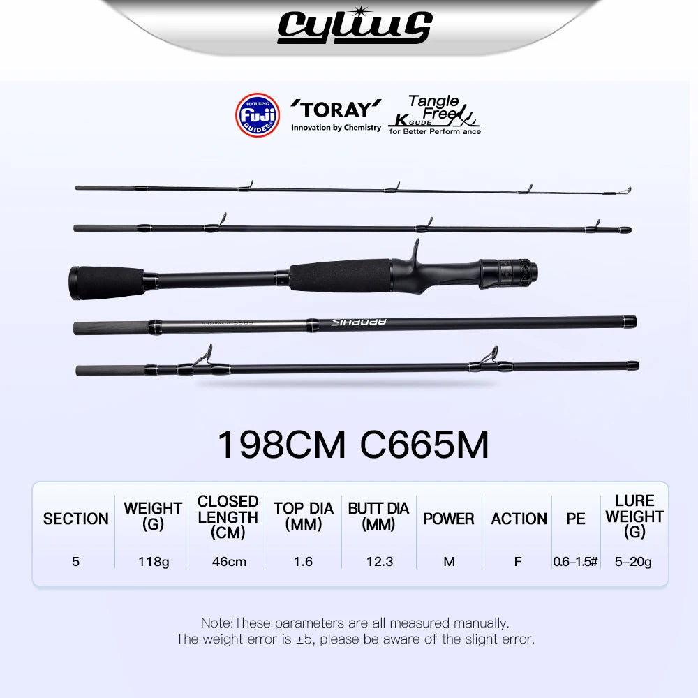 5 Section Apophis Travel Bass Fishing Longcast Heavy Power Portable Multi Section All Purpose Fishing Rod for Trip