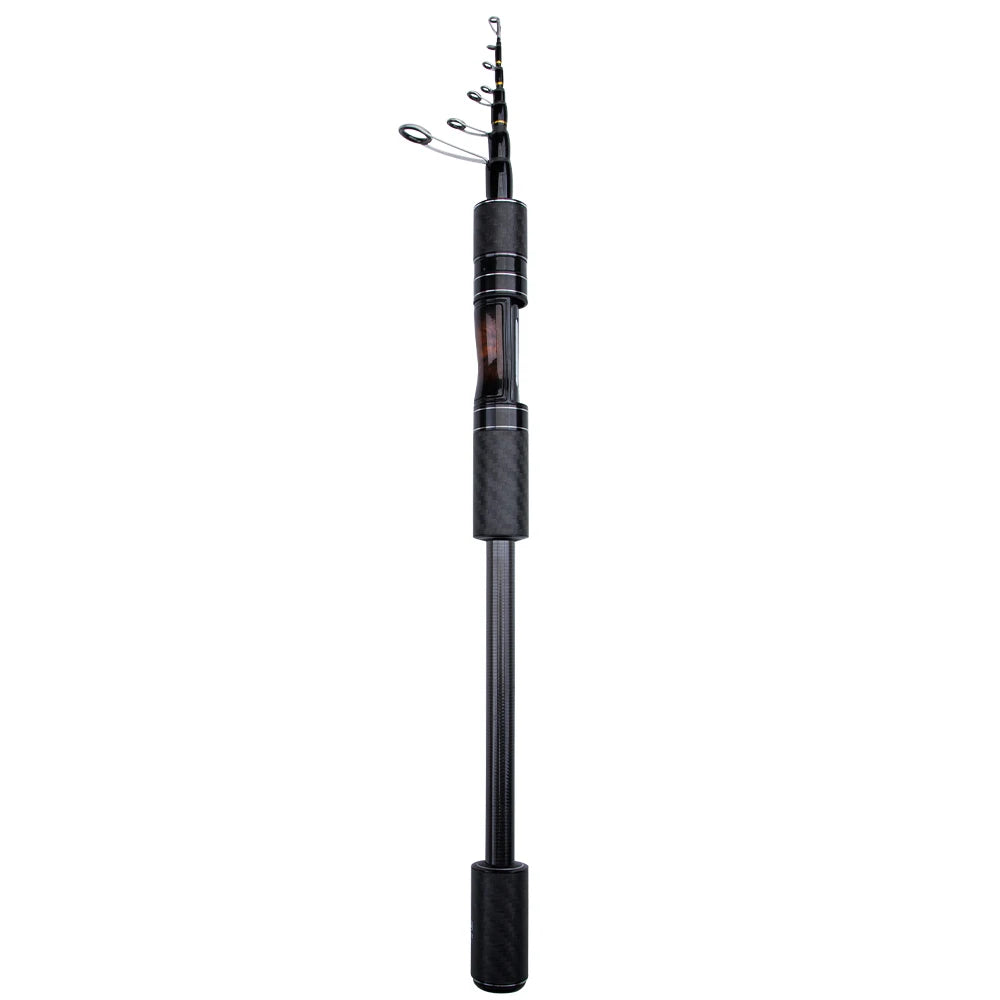 Portable Telescopic Fishing Rod 2.1M 2.4M ML Carbon Fiber FUJI O GUIDE Spinning Casting Fishing Rod