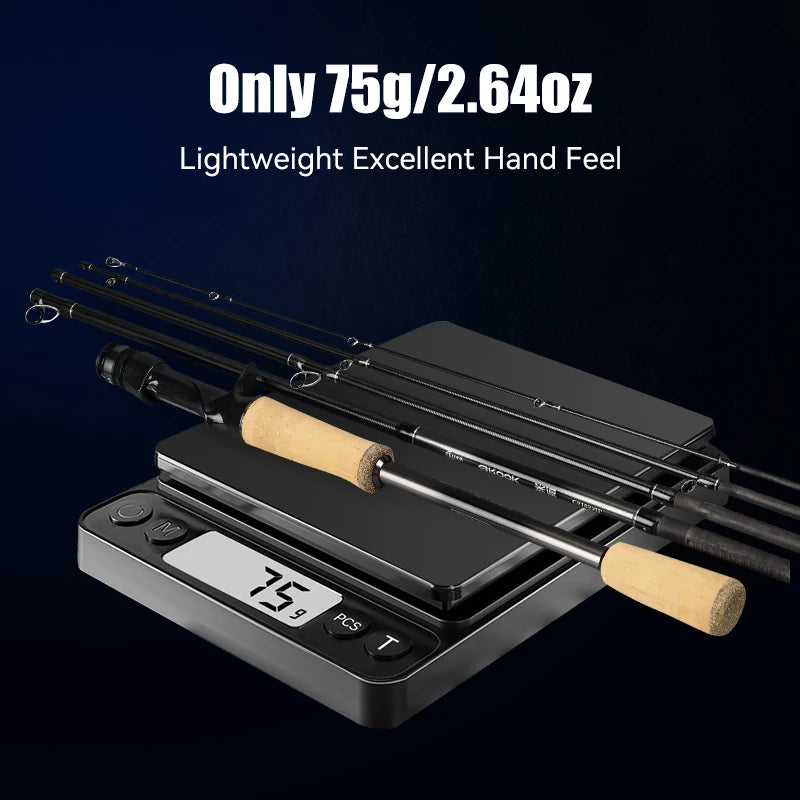 BROOK Super Light Fishing Rod 4+1 Section 74G MF Action Fuji Guide M/ML/MH Travel Spinning Casting Rod for Bass Pike Rod