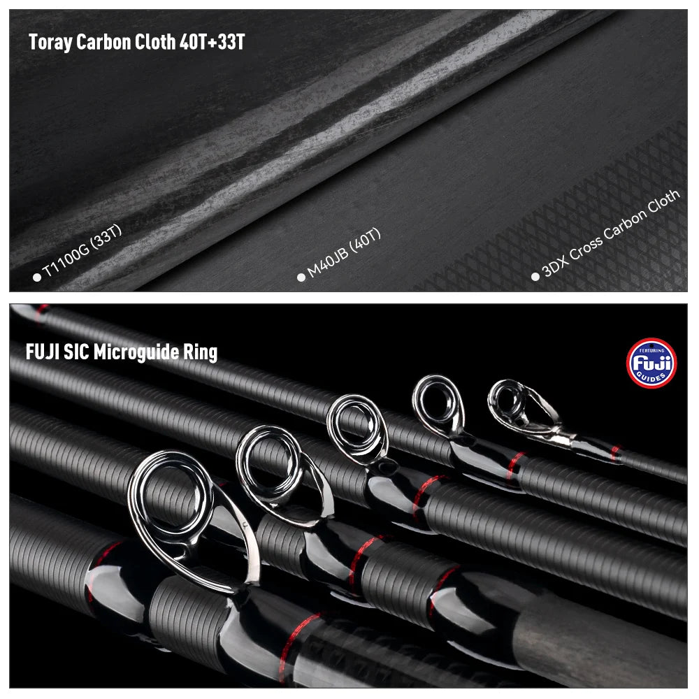 Fishing Rod Worm Master Fuji SIC Guide Ring Toray 33+40T Carbon Cloth 2.01M 2.03M Shore Throwing Salmon Fishing Rod