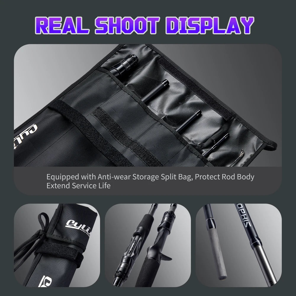 5 Section Apophis Travel Bass Fishing Longcast Heavy Power Portable Multi Section All Purpose Fishing Rod for Trip