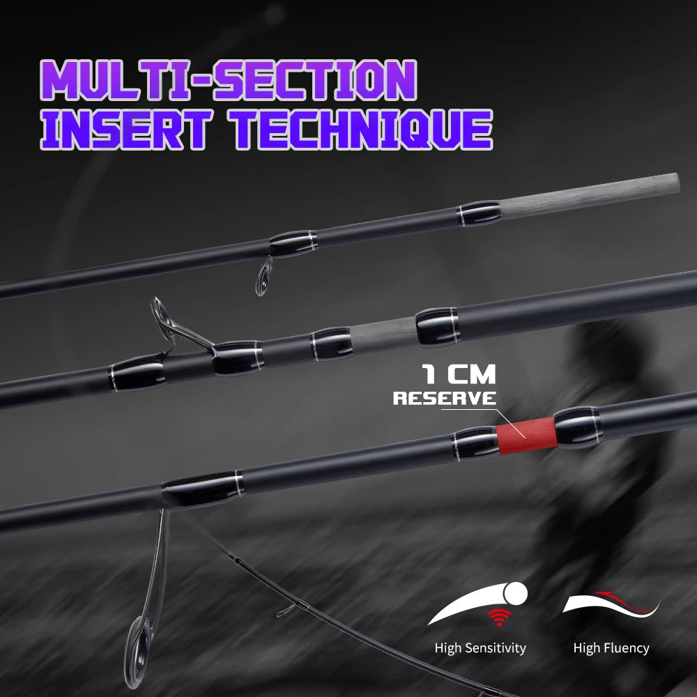 5 Section Apophis Travel Bass Fishing Longcast Heavy Power Portable Multi Section All Purpose Fishing Rod for Trip