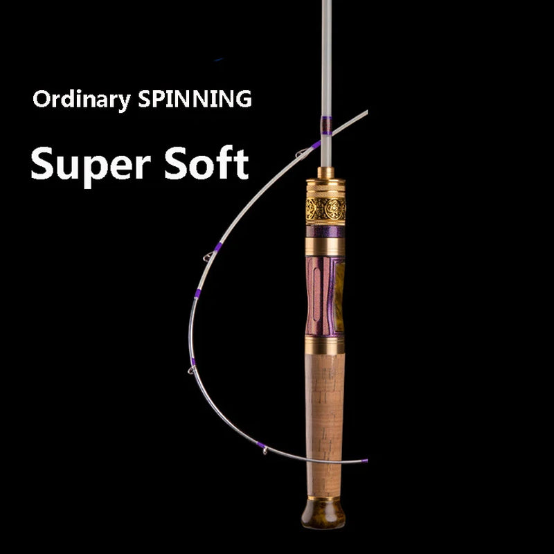 FUJI Fishing Rod Casting Spinning Fishing Rod Portable 4 Section Ultra-Soft Micro-Object 1.4M XUL Slow-Adjusted Catapult Pole