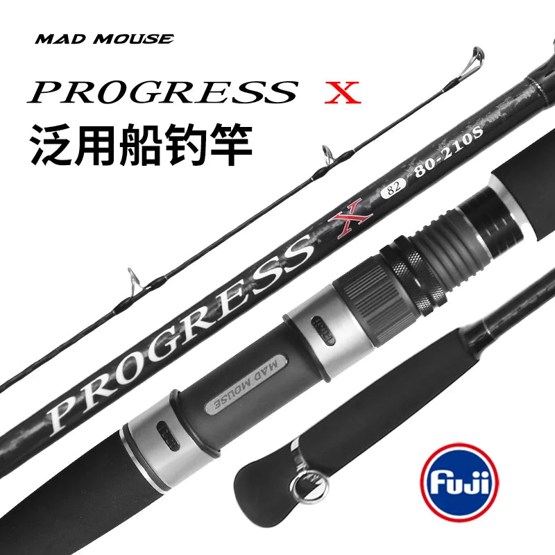 New MADMOUSE Japan Fuji Parts Boat Rod Progress X 2.1/2.4M 15Kgs Offshore Rod Spinning/Casting Jigging Rod Ocean Fishing Rod