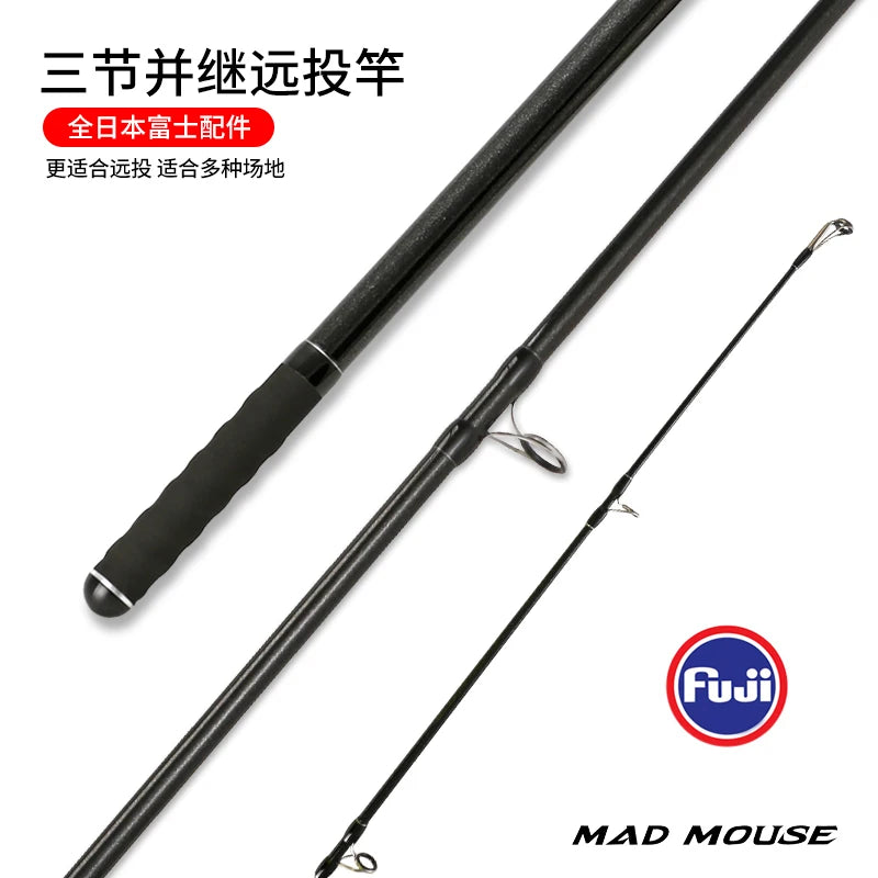 NEW MADMOUSE POWER SURF 3 Section Fuji Parts High Carbon 4.20M Surf Fishing Rod Sinker 100-350G Japan Quality Spinning Rods