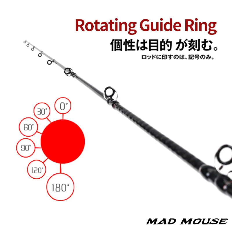 MADMOUSE Japan Full Fuji Parts Slow Jigging Rod 6"3 Jig Weight 80-350G 15Kgs Shipping/Casting Boat Rod Slatwater Fishing Rod