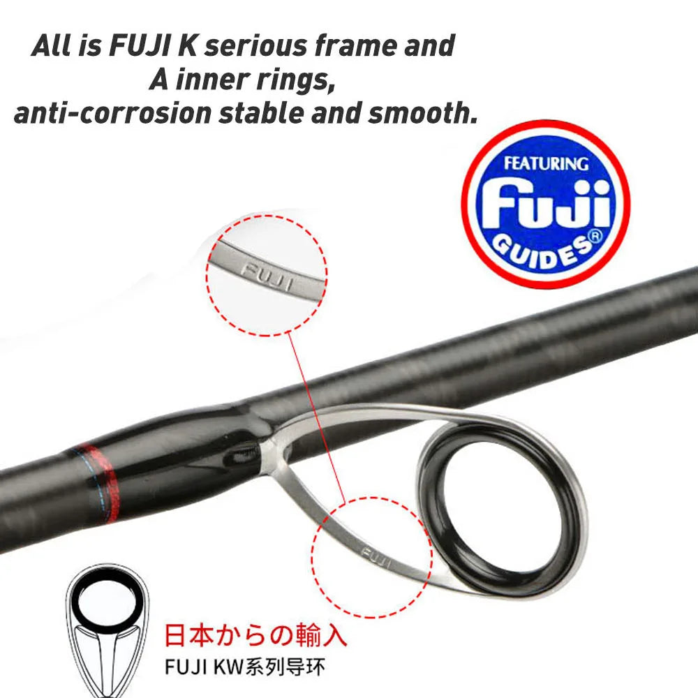 2.59M ML M Egging Fishing Rod with Fuji Rings Inshore  Kota Egi Rod for Squid Fast Action 1.8-3.5# Inshore Egging Rod