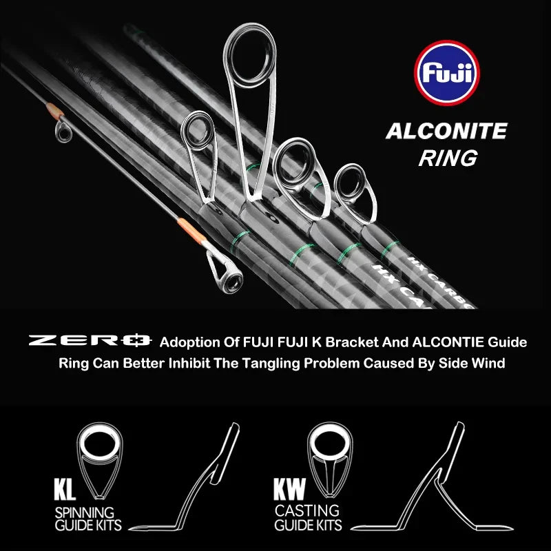 PURELURE ZERO Small Bait Light High Carbon Long Throwing Rod Rock Fishing Spinning Trout Rod BFS Fishing Casting UL Stream Bass