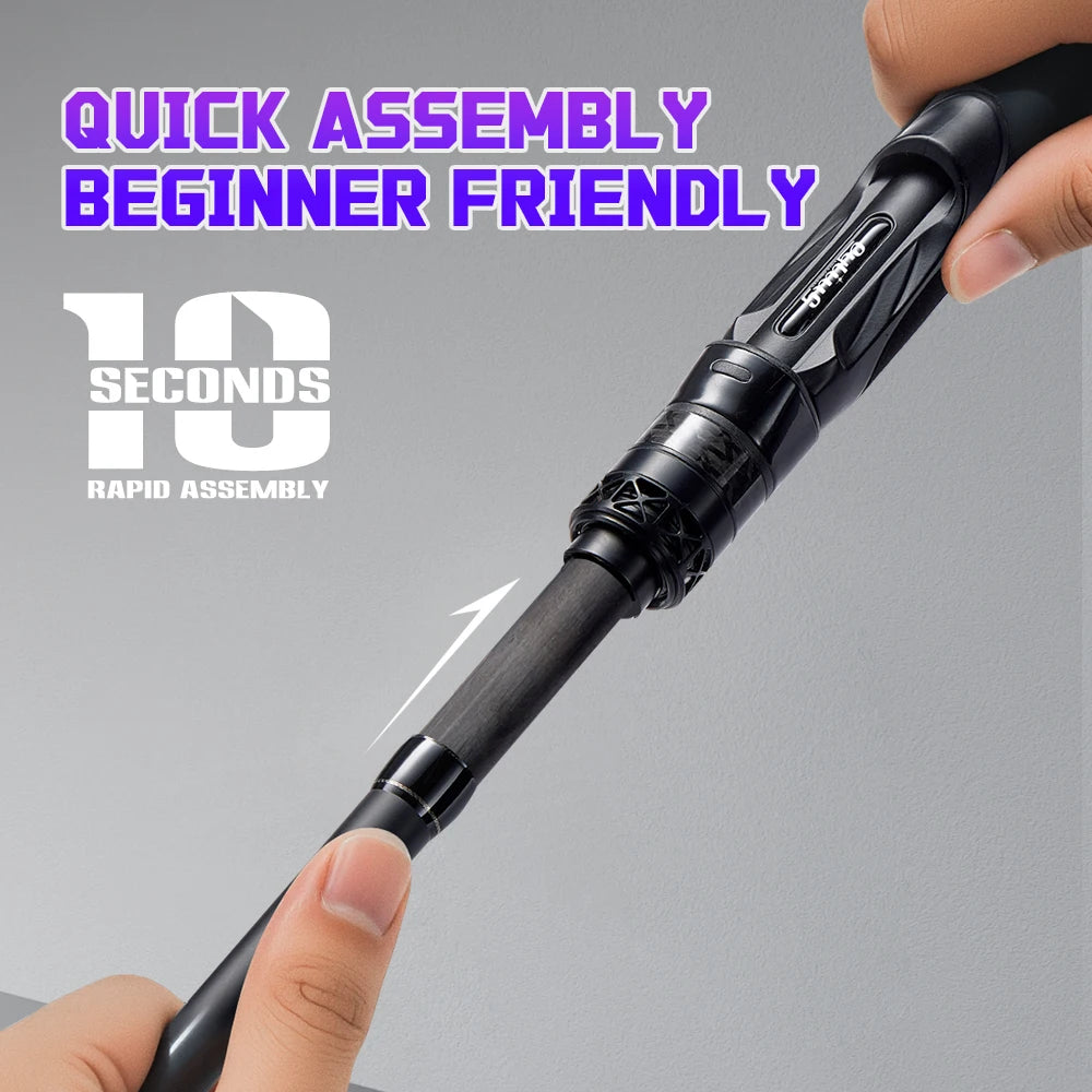 5 Section Apophis Travel Bass Fishing Longcast Heavy Power Portable Multi Section All Purpose Fishing Rod for Trip