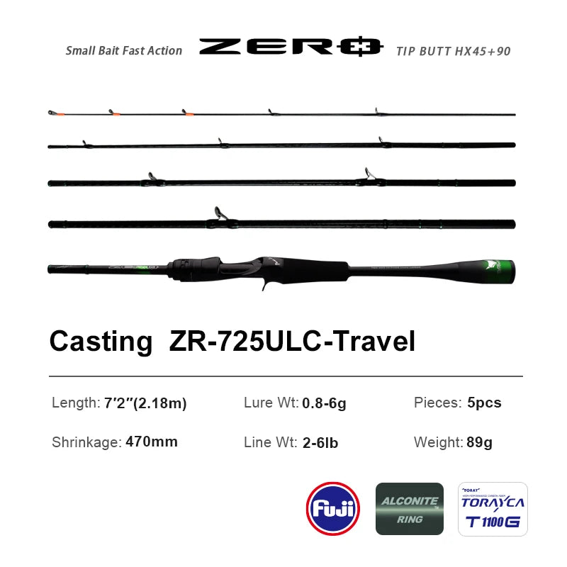 PURELURE ZERO Small Bait Light High Carbon Long Throwing Rod Rock Fishing Spinning Trout Rod BFS Fishing Casting UL Stream Bass