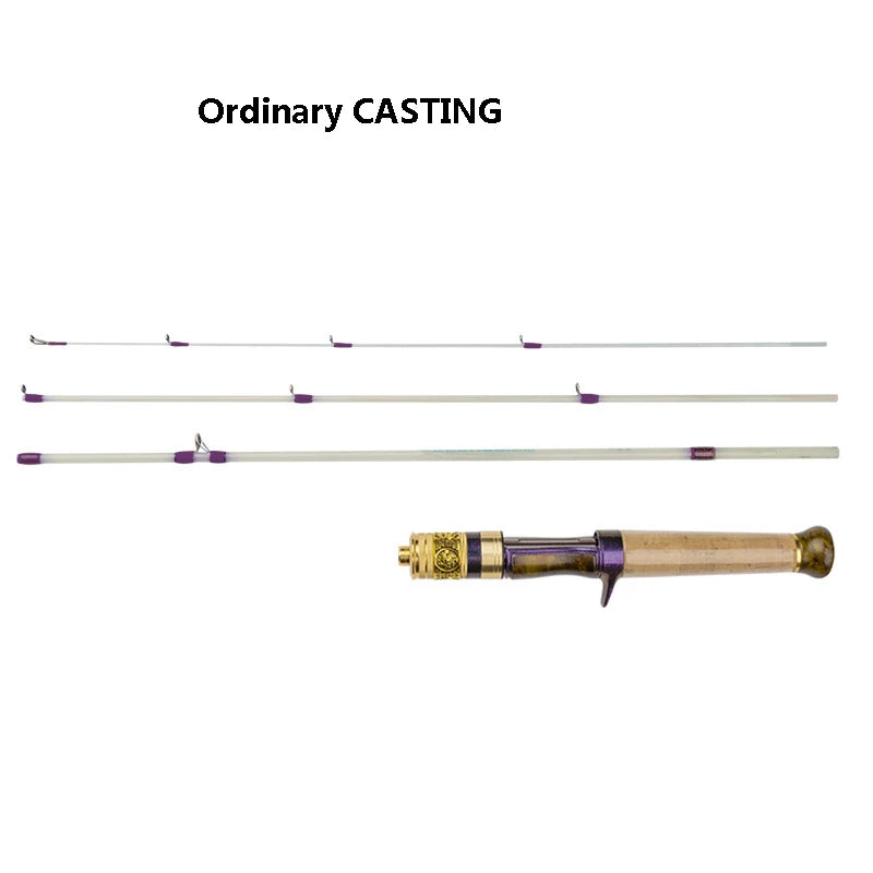 FUJI Fishing Rod Casting Spinning Fishing Rod Portable 4 Section Ultra-Soft Micro-Object 1.4M XUL Slow-Adjusted Catapult Pole