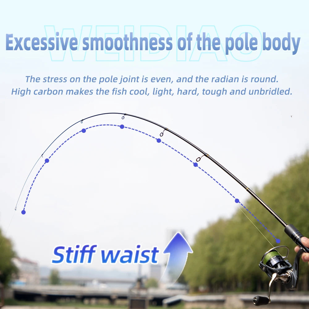 Portable Telescopic Fishing Rod 2.1M 2.4M ML Carbon Fiber FUJI O GUIDE Spinning Casting Fishing Rod