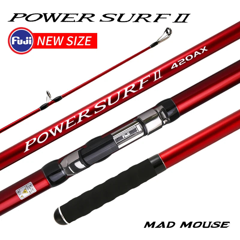 NEW MADMOUSE POWER SURF 3 Section Fuji Parts High Carbon 4.20M Surf Fishing Rod Sinker 100-350G Japan Quality Spinning Rods
