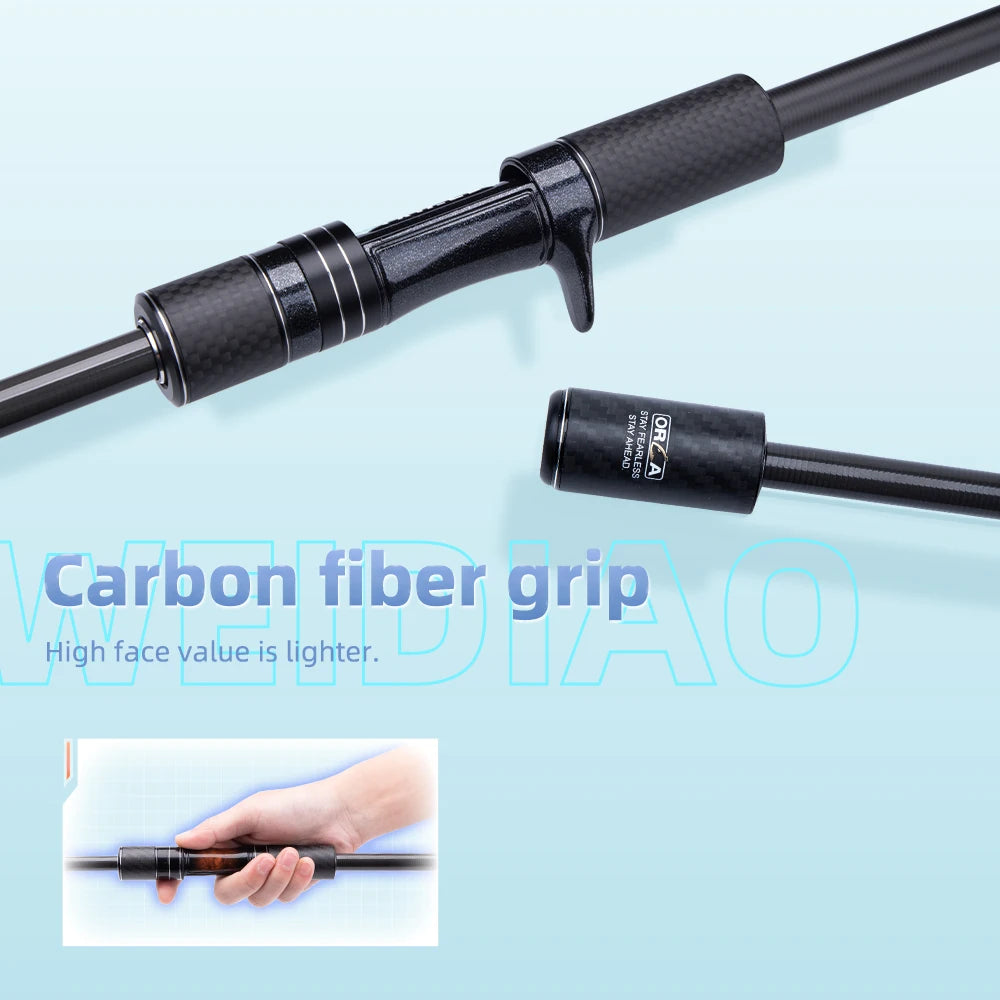 Portable Telescopic Fishing Rod 2.1M 2.4M ML Carbon Fiber FUJI O GUIDE Spinning Casting Fishing Rod