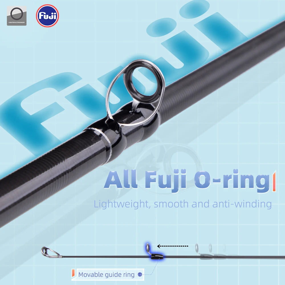Portable Telescopic Fishing Rod 2.1M 2.4M ML Carbon Fiber FUJI O GUIDE Spinning Casting Fishing Rod