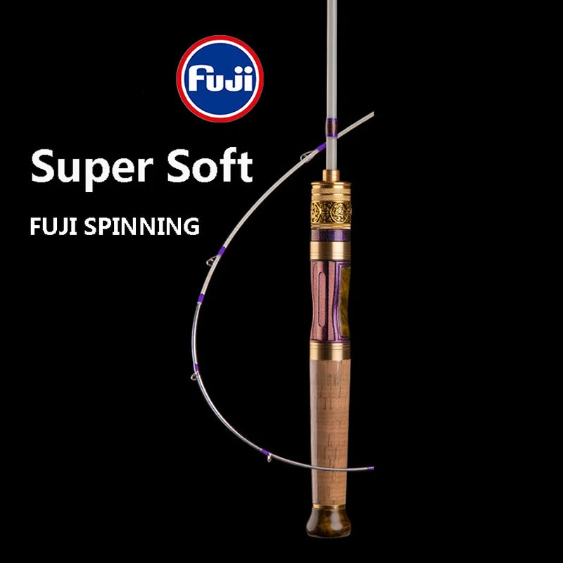 FUJI Fishing Rod Casting Spinning Fishing Rod Portable 4 Section Ultra-Soft Micro-Object 1.4M XUL Slow-Adjusted Catapult Pole