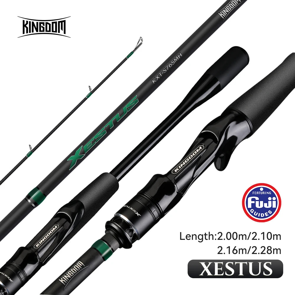 Xestus Fishing Rod Spinning Casting 5 Sections 2M 2.1M 2.16M 2.28M MF Action FUJI Carbon Reel Seat Travel Fishing Rods